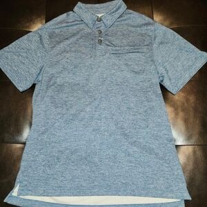 NWOT Duluth Trading Co. Mens Sz Sm Armachillo Polo Shirt in Blue Steel Heather